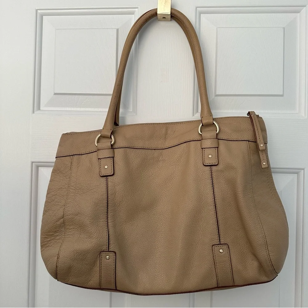 Kate Spade Teegan Berkshire Shoulder Bag Purse Pebble Leather Cafe Tan Beige